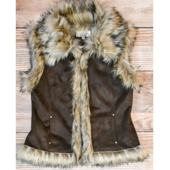Tasha Polizzi Luxe Faux Suede Chocolate Vest
